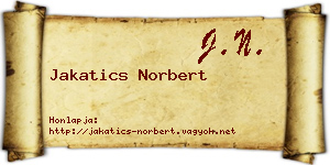 Jakatics Norbert névjegykártya