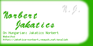 norbert jakatics business card